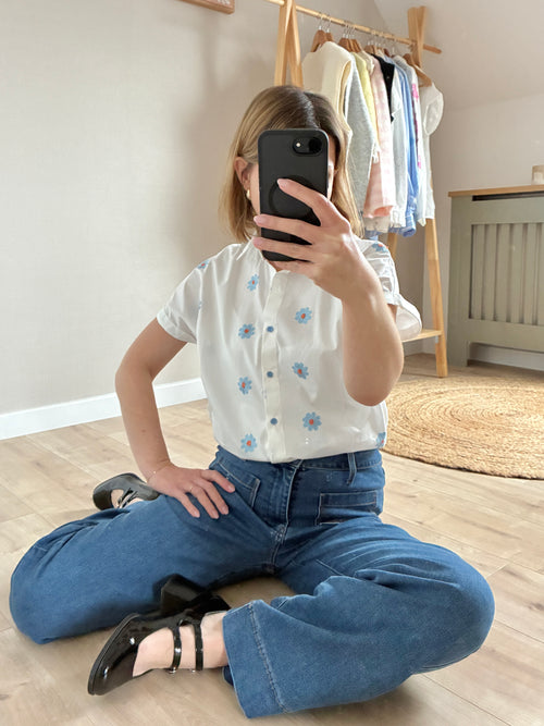 Chemiser-blanc-fleurs-brodees