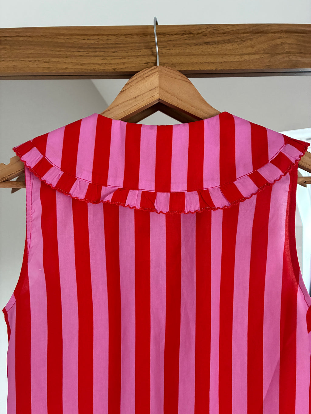 Top à rayures rose et rouge Zoé