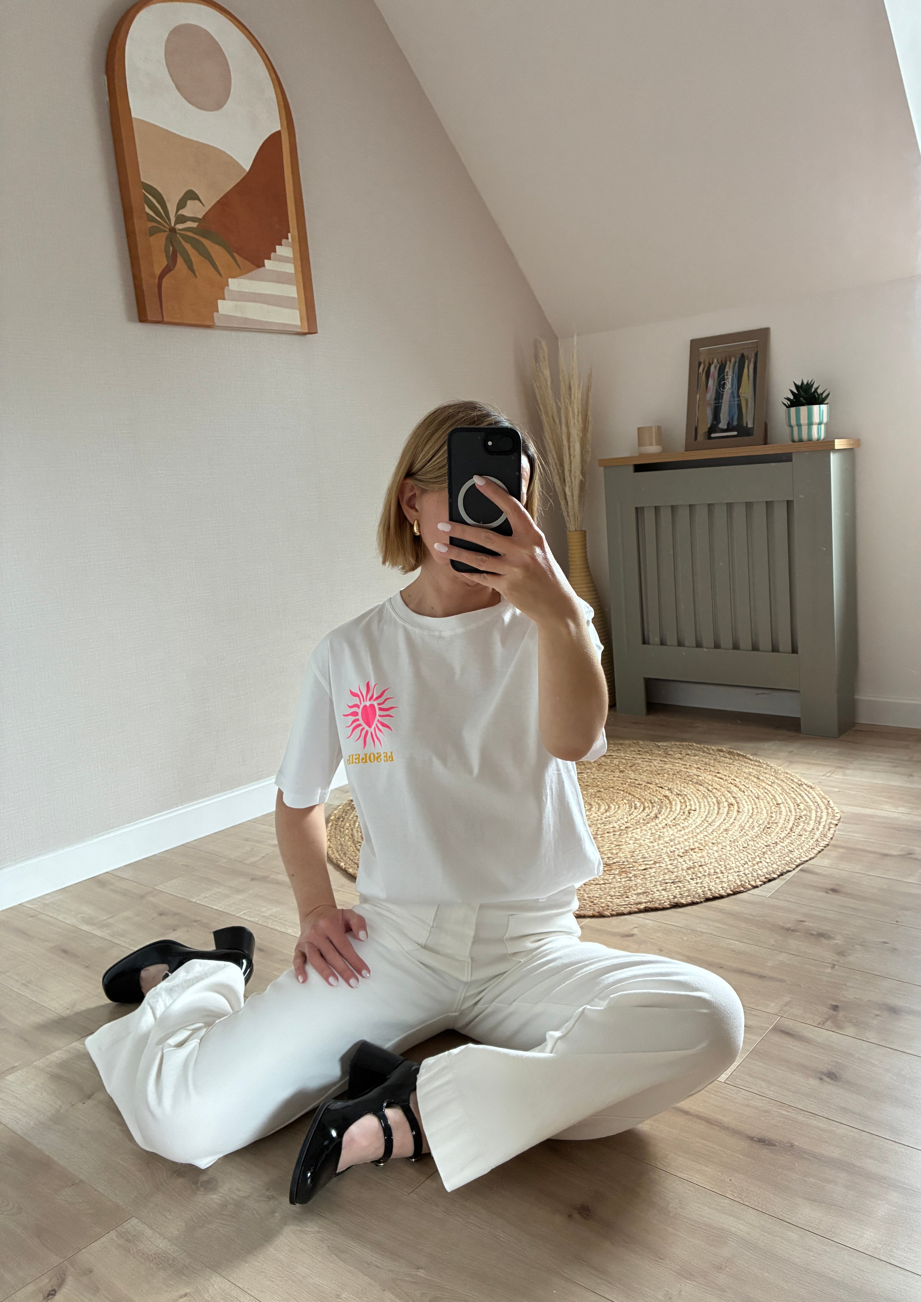 T-shirt soleil blanc Justine