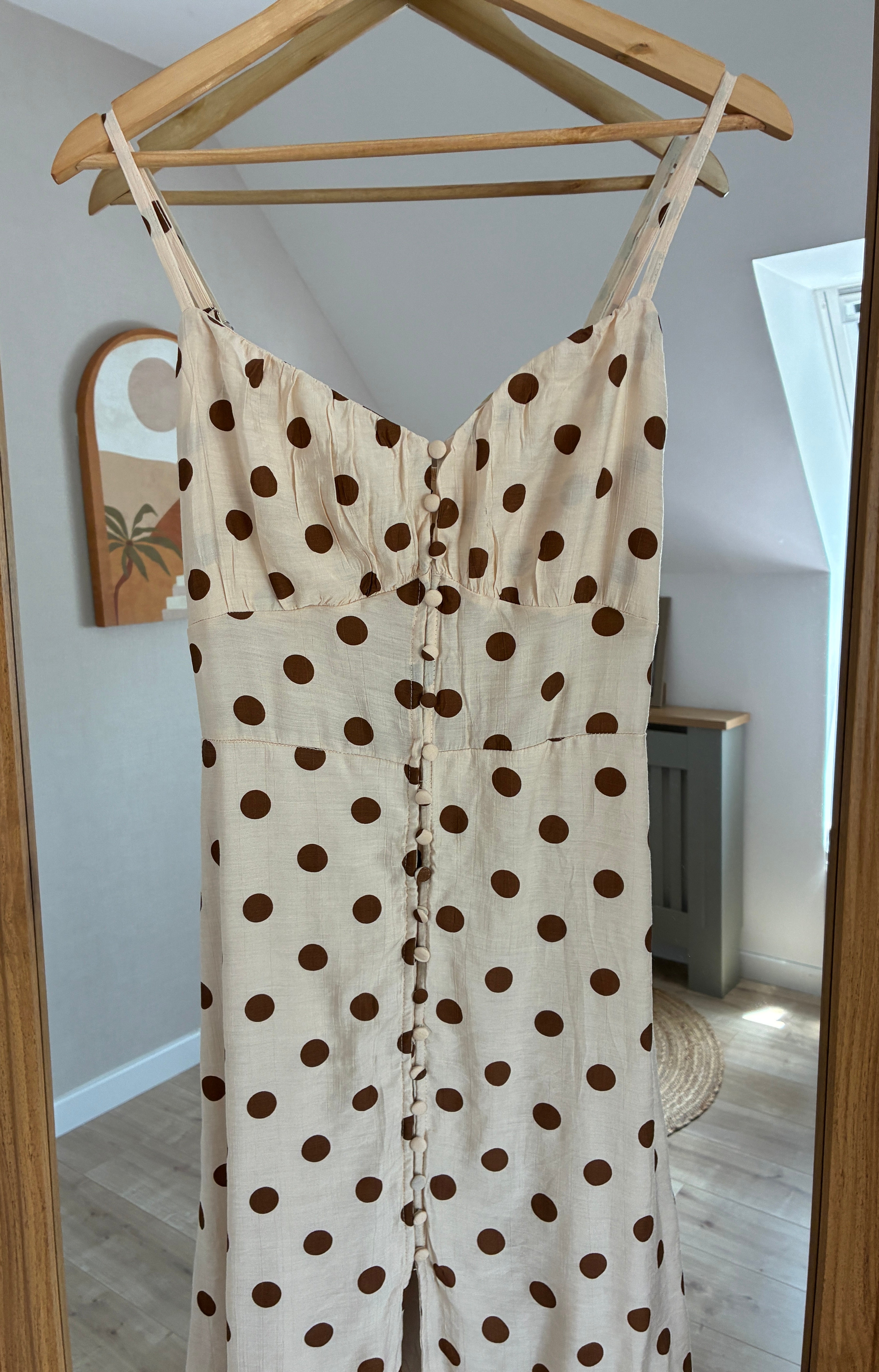 Robe beige à pois marron Shanys