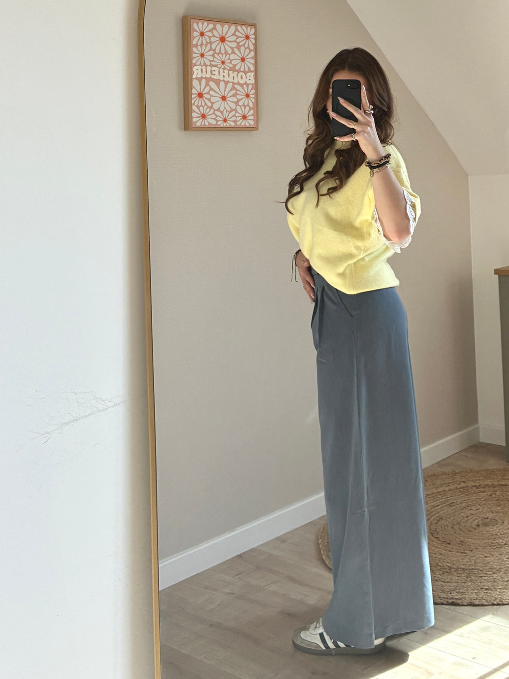 Pantalon-large-gris