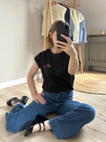 T-shirt-noir-broderie-amour